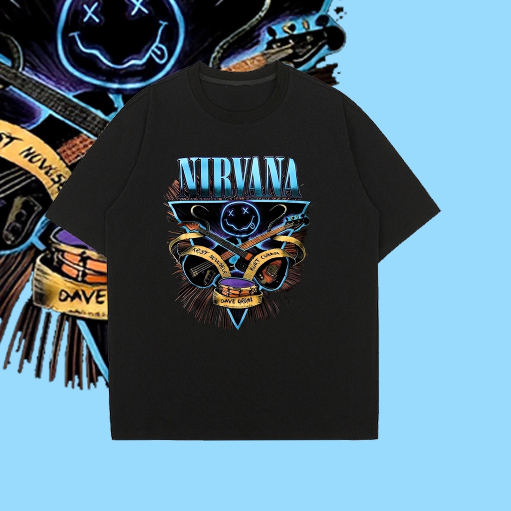 หยาง1  2023 NEW H&m nirvana acdc pink floyid metallica band T-shirt vintage metallica branded jastip