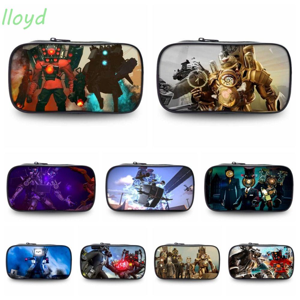 Lloyd Skibidi กระเป๋าดินสอห้องน้ํา มีซิป ขนาดใหญ่ จุของได้เยอะ ลายนาฬิกาไททัน เหมาะกับของขวัญ สําหรั