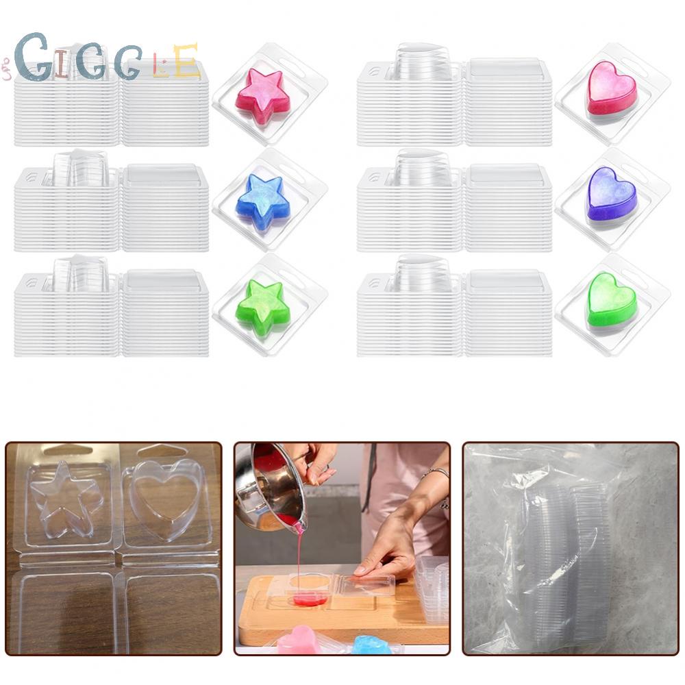✨✨✨100 pc Wax Melts Clamshell Molds for DIY Wickless  Candle  Empty Plastic Tray