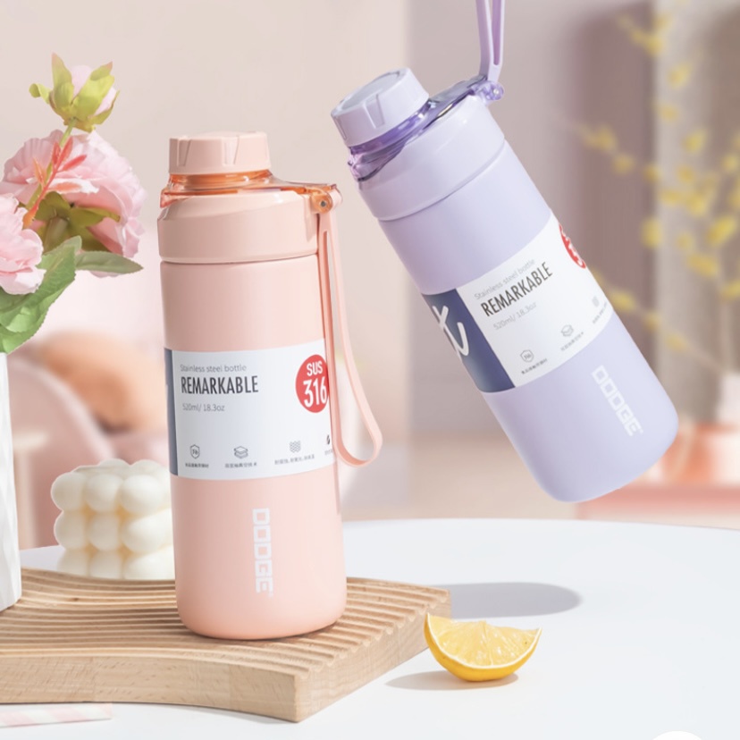 DODGE กระบอกน้ำเก็บอุณหภูมิ DODGE ขนาด 520 ML ขวดน้ำสีพลาสเทล