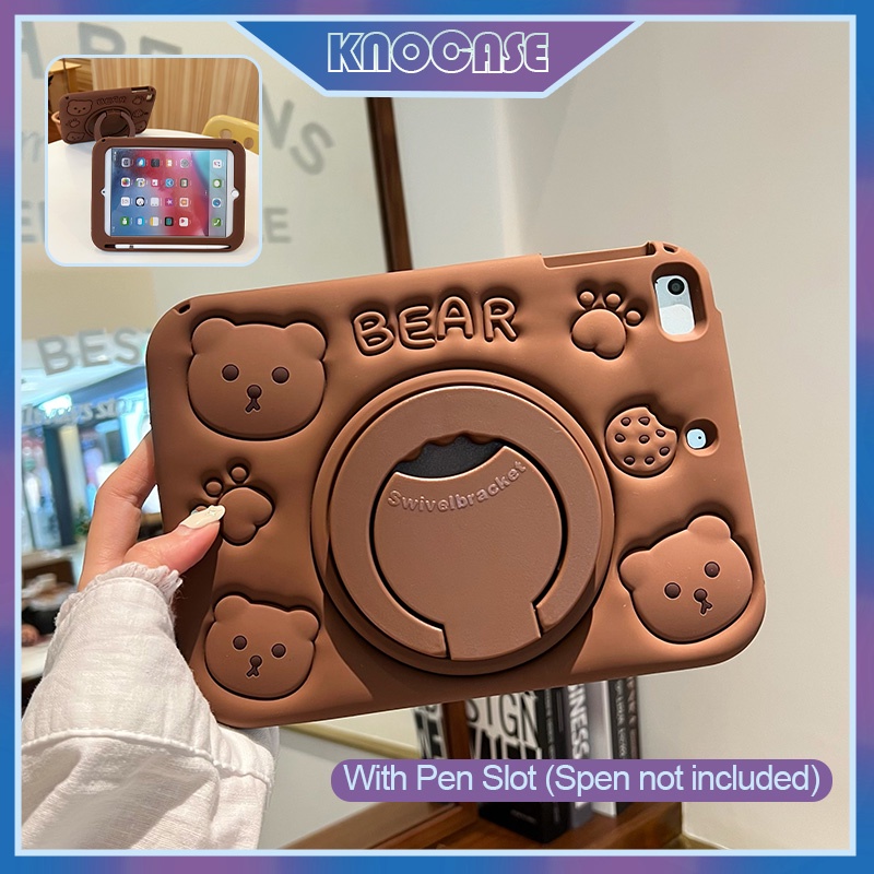 เคสซิลิโคน 360 สําหรับ iPad 10.2 7 8 9th 10th Gen 10.9 Air1 Air2 9.7 Air3 10.5 Air4 Air5 10.9 Pro 11 2020 2021 2022 Mini 1 2 3 4 5 6° เคสขาตั้ง แบบพับได้ หมุนได้