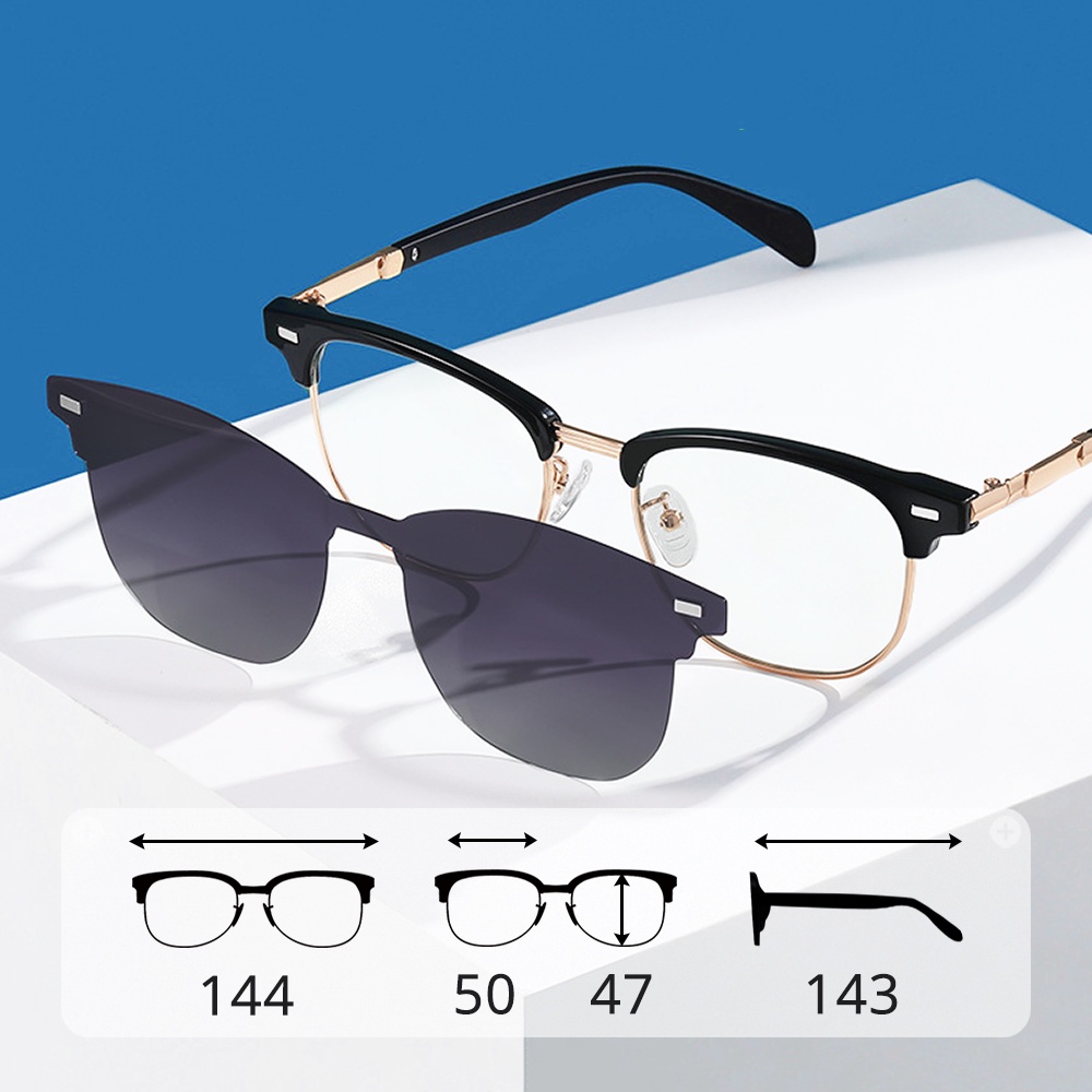 แว่นกันแดดโพลาไรซ์แม่เหล็กสําหรับผู้ชายผู้หญิง 2 ใน 1 คลิปบนแว่นกันแดด