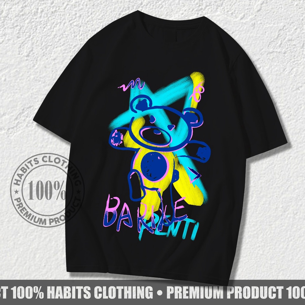 มีหลายสี Newsfashion - เสื้อยืด พิมพ์ลาย Distro BARIXIE PENTI BEAR สีดํา สําหรับผู้ชาย HC038