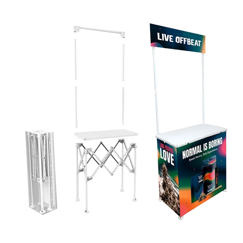 โต๊ะ โต๊ะแสดงสิ้นค้า พับได้ 1000x740mm Plastic & Iron Steel Pull Net Promotion Table เคาท์เตอร์แสดงสินค้า เคาท์เตอร์โปรโ
