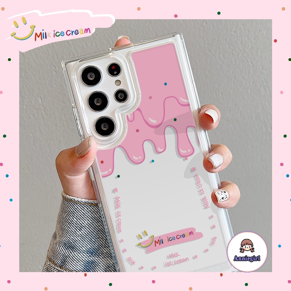 สําหรับ SAMSUNG S24 Ultra เคสโทรศัพท์มือถือ TPU ใส กันกระแทก ลายไอศกรีม เรียบง่าย สําหรับ SAMSUNG S21 S22 S23 S24 Plus S21