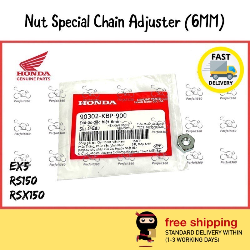 90302-KBP-900 HONDA EX5 DREAM / RS150 / RSX150 Nut Special 6mm Puller Chain Adjuster / Nut Subang Ra