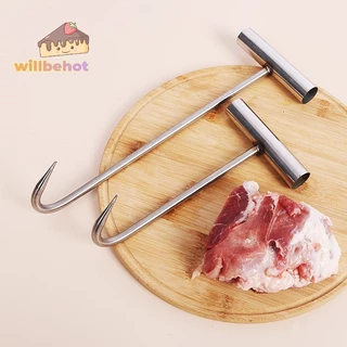 [WillbehotT] ตะขอเกี่ยวเนื้อสัตว์ ไส้กรอก เบคอน ด้ามจับตัว T สําหรับห้องครัว ร้านบาร์บีคิว ร้านอาหาร [ใหม่]
