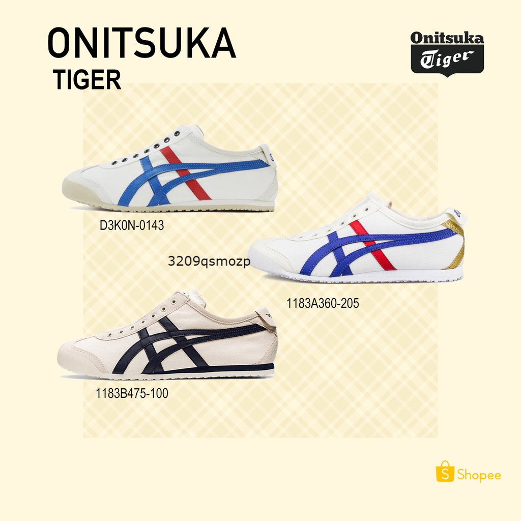 Onitsuka Tiger Mexico 66 Slip-on D3K0N-0143 1183A360-205 1183B475-100 รองเท้าผ้าใบลําลอง