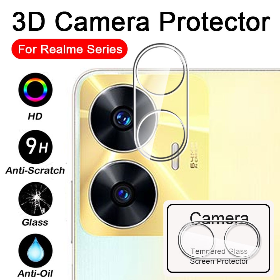 ส่งทีไทย ฝาครอบเลนส์กล้อง กระจกนิรภัย ทรงโค้ง สําหรับ Realme C55 C51 C53 ตรงรุ่น 007