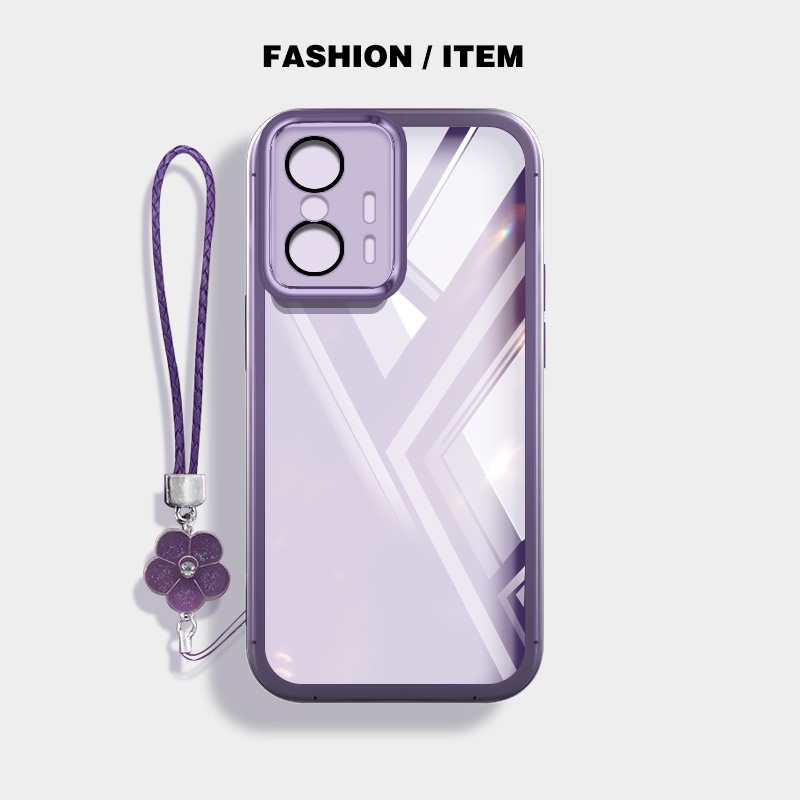 เคส Xiaomi Redmi 11T 13T Pro K60 อัลตร้า ใส กันกระแทก ซิลิโคนนิ่ม เคสโทรศัพท์ พร้อมเชือกแขวน ดอกไม้