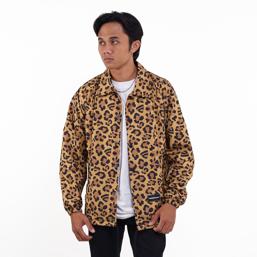 FRIDAY KILLER LEOPARD WINDBREAKER JACKET | LEO WINDBREAKER BROWN