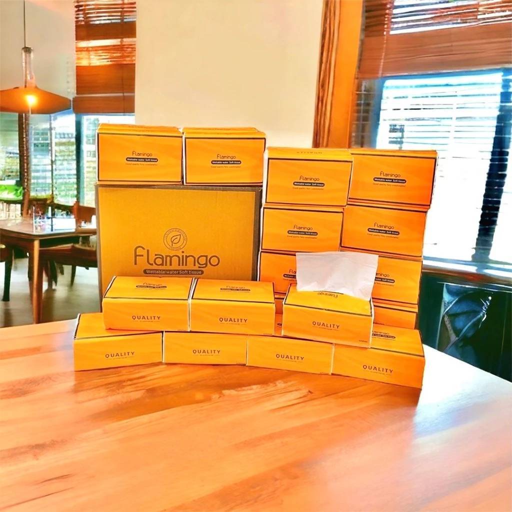 JH SHOP  กระดาษทิชชู กระดาษทิชชู่สีส้ม กระดาษชำระ หนา4ชั้น 420แผ่น (1 ลัง/20ห่อ)