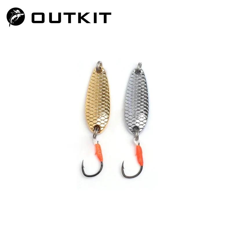 Outkit Mini Fishing Lure 2.5g3.5g ช้อนโลหะ Lures Spinnerbait Minnow ปลาขนาดเล็กตะขอเดี่ยว jig Stream เหยื่อปลาเทราท์ Pesca ร้อน