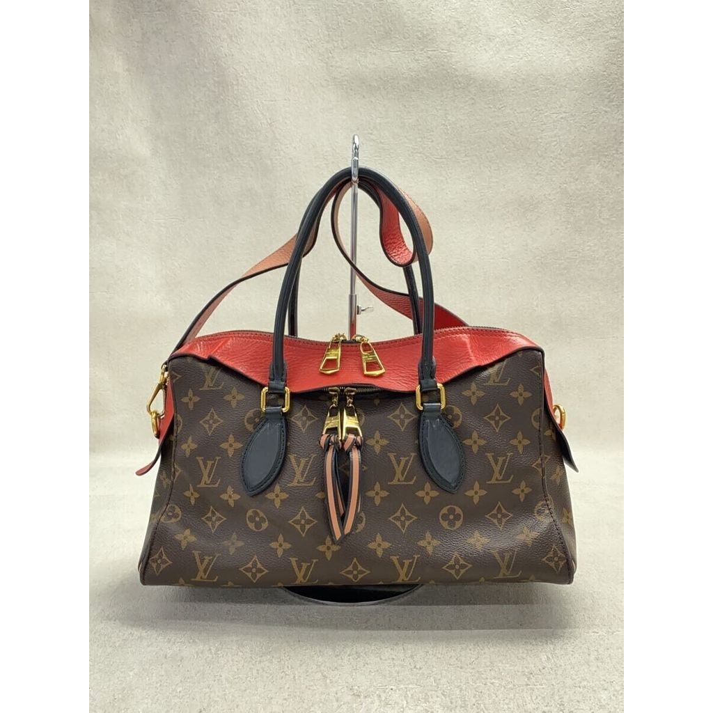 LOUIS VUITTON Handbag Tuileries Tote _ Monogram Canvas BRW_ Kabuki PVC Red Shoulder 2 Way Direct fro