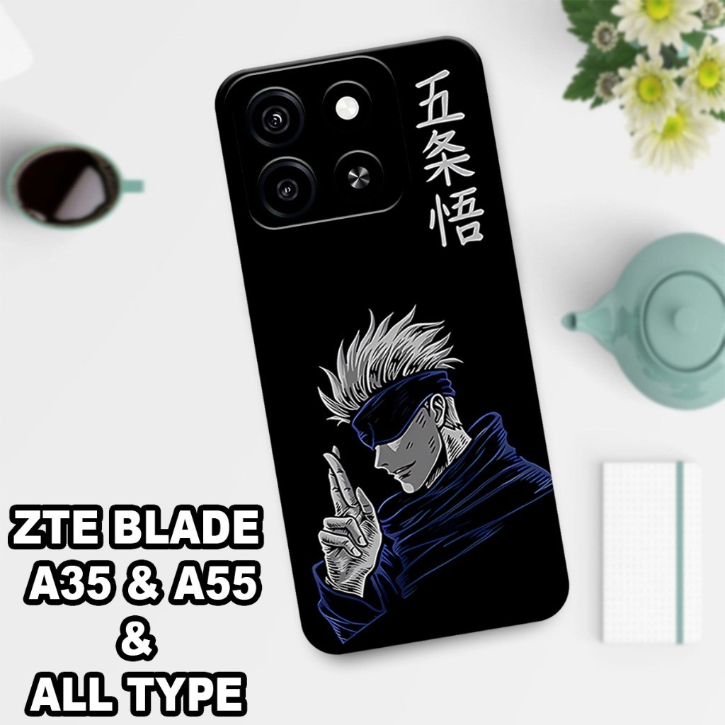 7/ ยืดหยุ่นยาง Softcase สําหรับ ZTE BLADE A35 & A55 2024 / jujutsu kaisen gojo อะนิเมะตัวอักษร Motif