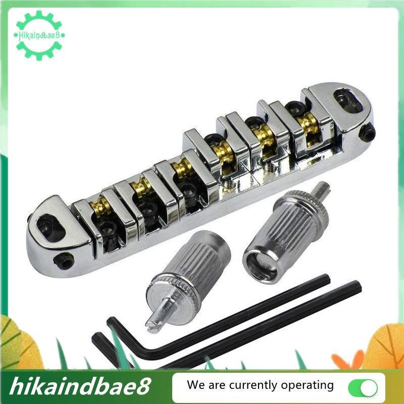 [hIkAi] อานลูกกลิ้งชุบโลหะโครเมียม Tune-O-Matic Bridge สําหรับการเปลี่ยนกีตาร์ไฟฟ้าสไตล์ Les Paul