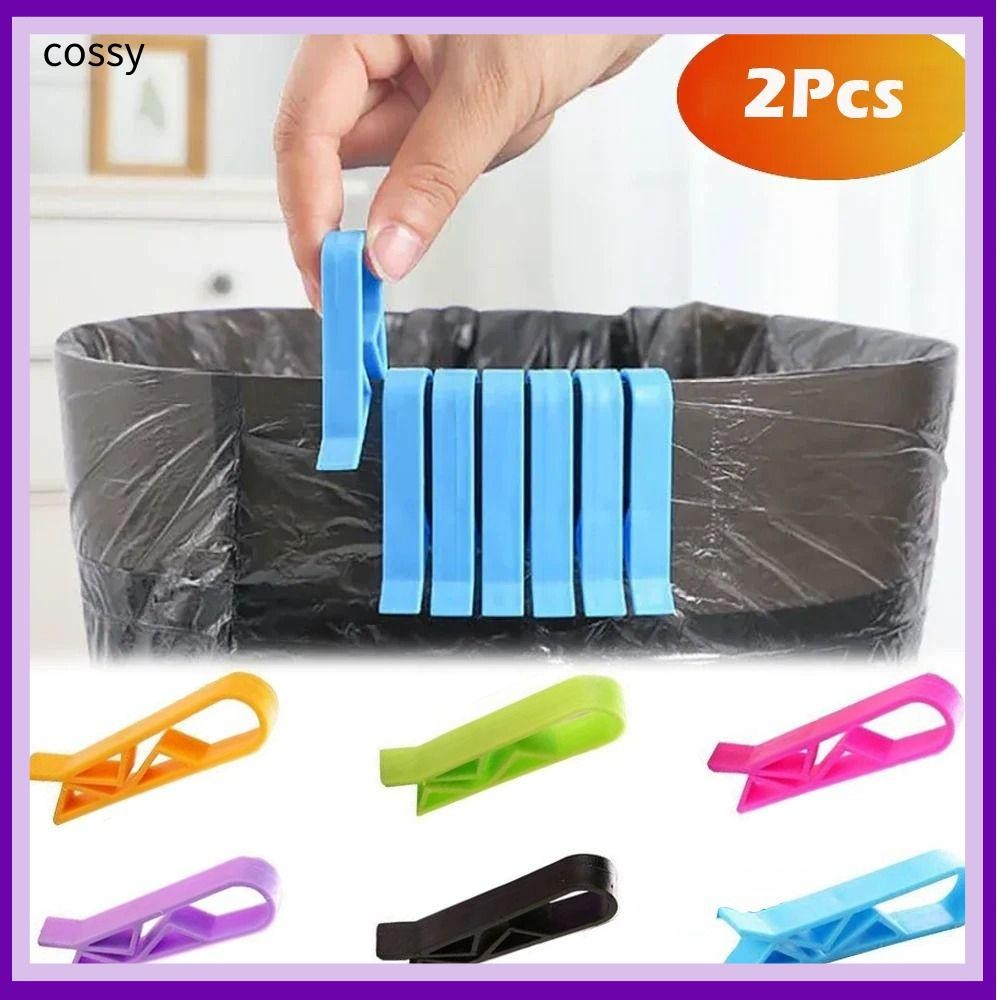 Cossy 2 ชิ้นถังขยะคลิป, Mini Universal ถุงขยะคลิปคงที่, ทนทานมัลติฟังก์ชั่ Anti-Skid Bin กระเป๋าหัวเข็มขัดคงที่ในครัวเรือน