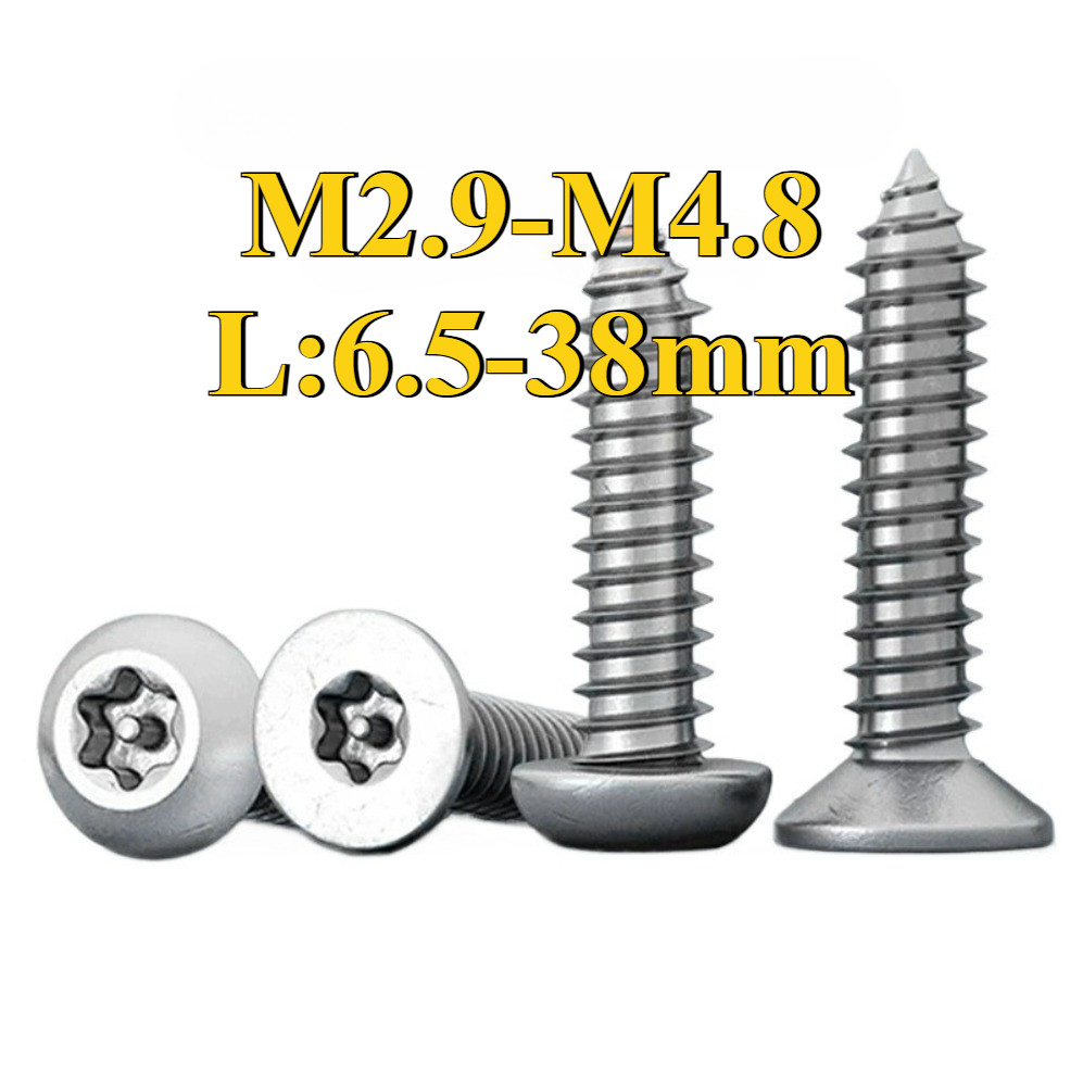 304 สแตนเลสสตีล Plum Blossom Countersunk Head/หัวกลมพร้อมคอลัมน์แตะตัวเอง M2.9/M3.5/M3.9/M4.8 (FKY-S