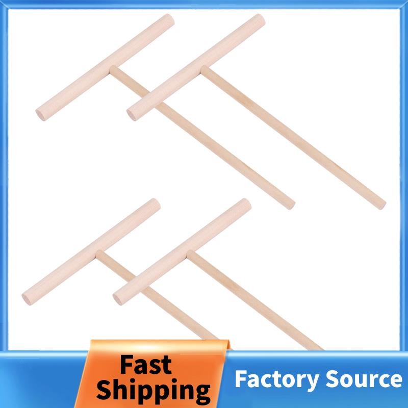 4 ชิ้น T Shape Crepe Maker Pancake Batter ไม้ Spreader Stick, ไม้ Crepe เครื่องมือ, Crepe Spreaders 