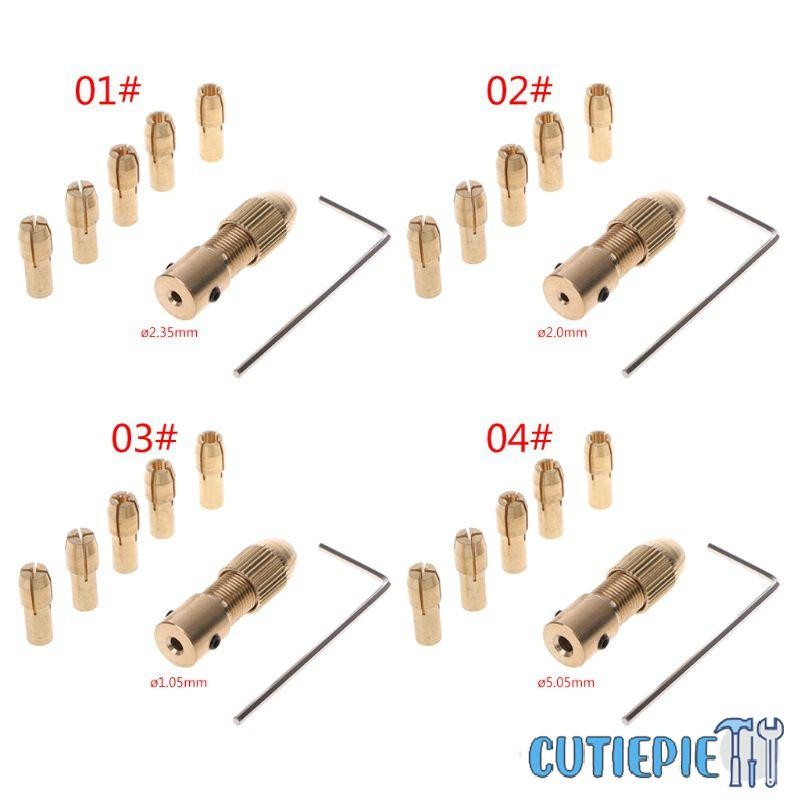 Cutiepie 7 ชิ้นชุด 2 2 35 4 05 5 05 มม.มอเตอร์ไฟฟ้าเพลา Mini Chuck Fixture Clamp 0 5-3