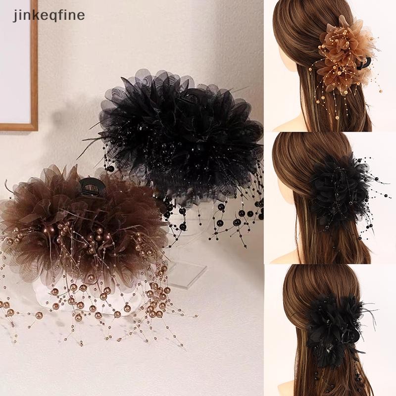 KTH เกาหลี Elegant Peony ดอกไม้ผม Claw แฟชั่น Pearl sel กิ๊บติดผม Shark คลิปสําหรับผู้หญิงสาวอารมณ์อุปกรณ์เสริมผมร้อน