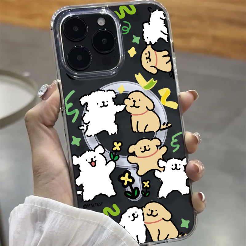 GOOD แม่เหล็ก เคสใสกันกระแทก เคสสําหรับไอโฟน 11 เคสชาร์ได้ สำหรับ IPhone 13 15 7Plus 14 12 11 Pro MAX 8 7 Plus 16 xsmax – โปรปัง