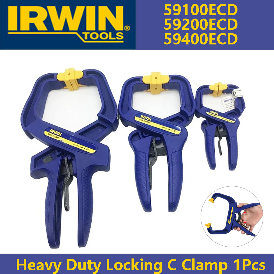 Irwin Quick Clamp 1 ชิ้น Heavy Duty ล็อค C Clamp High-tech เรซิ่นงานไม้ Vise Grip Clamp เชื่อม Clamp
