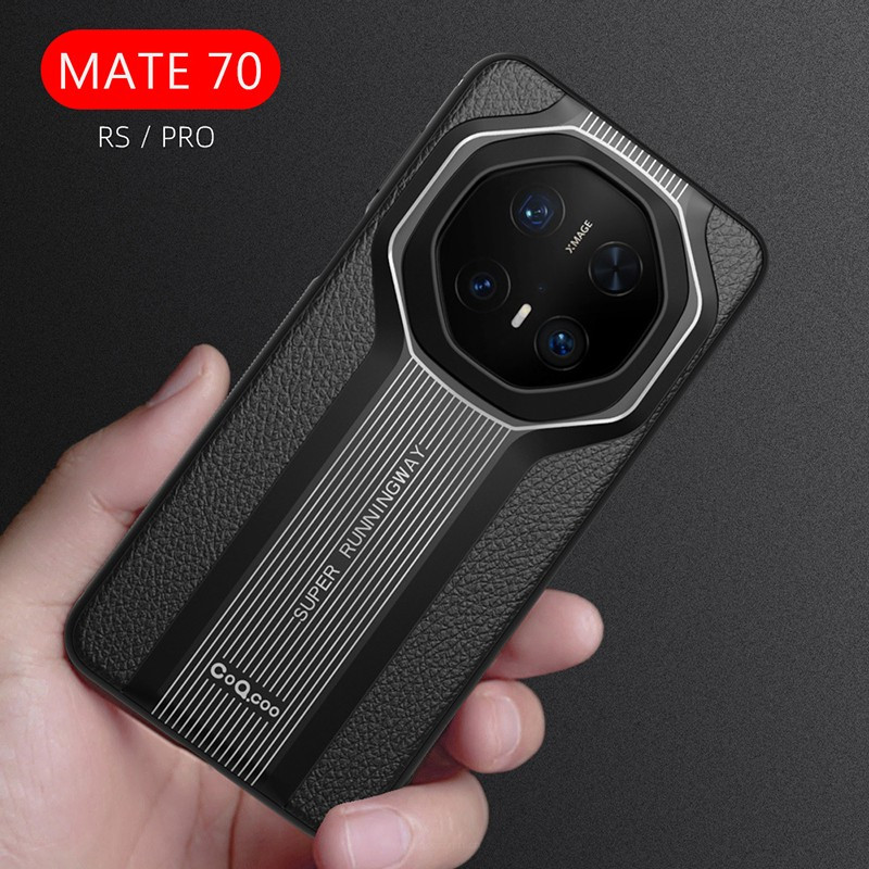 ซองหนังพรีเมี่ยมสําหรับ Huawei Mate 70 60 50 40 30 Pura70 Pro RS Ultra Casing Track Design Soft Matte กันกระแทก