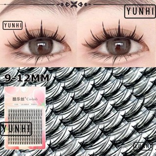 Yunhi ขนตาปลอม 10 แถว D Curl Segment Lashes Manga สําหรับแต่งหน้า