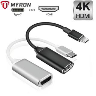 Myron สายเคเบิล Type C เป็น HDMI แกนทองแดงบริสุทธิ์ USB C เป็น HDMI ตัวเมีย ทนทาน USB อลูมิเนียม ความเร็วในการส่งข้อมูลที่รวดเร็ว HTV