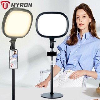 Myron แผงไฟ LED หรี่แสงได้ พร้อมที่วางโทรศัพท์ สําหรับถ่ายภาพสตูดิโอ