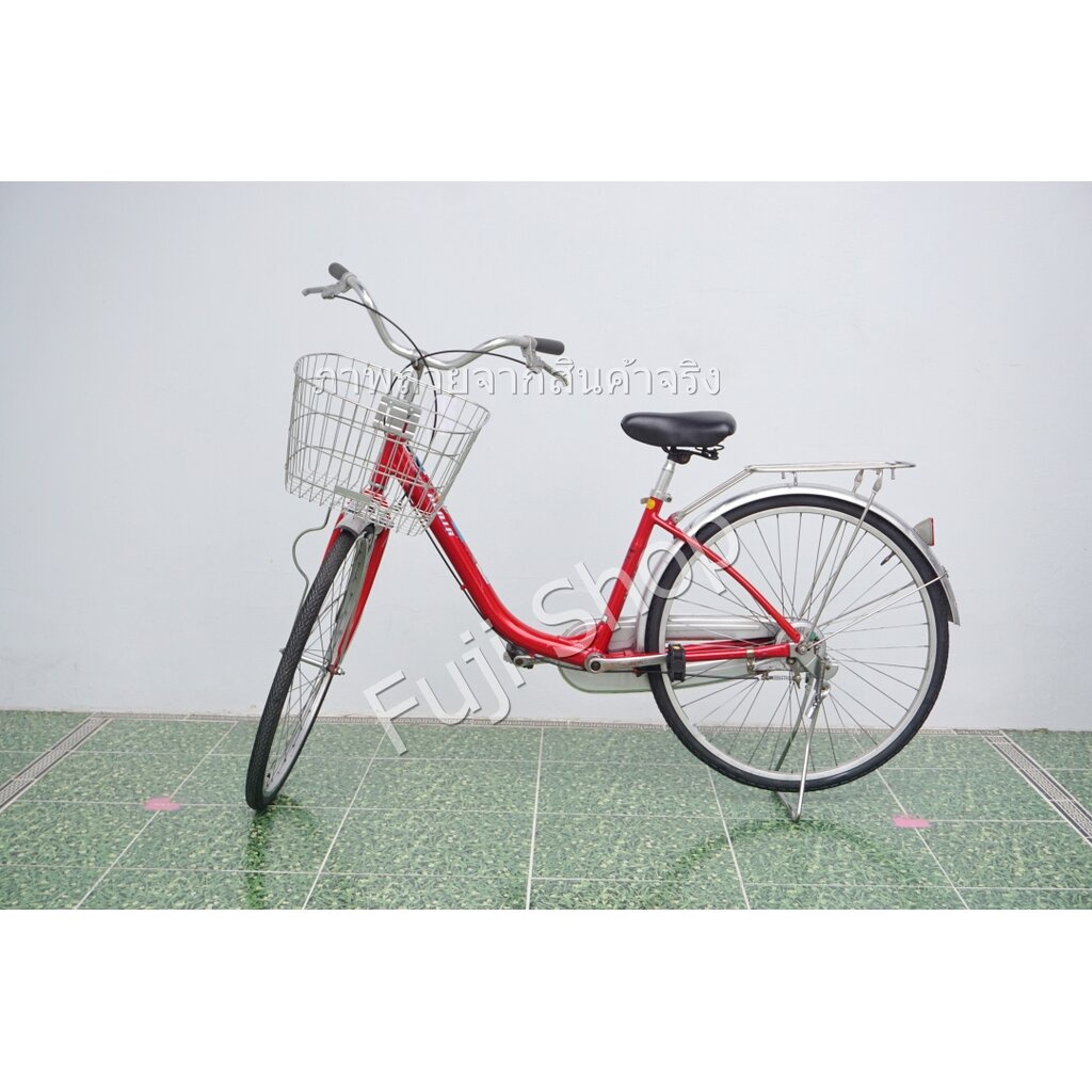 จักรยานแม่บ้านญี่ปุ่น - ล้อ 26 นิ้ว - ไม่มีเกียร์ - อลูมิเนียม - สีแดง [จักรยานมือสอง]