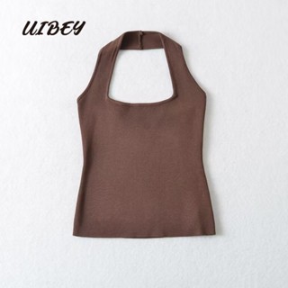 Uibey เสื้อกั๊กถัก เปิดหลัง อเนกประสงค์ แฟชั่น 66135