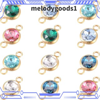Melodygoods1 จี้ทองเหลือง ประดับเพทาย พลอยเทียม หลากสี สําหรับทําเครื่องประดับ