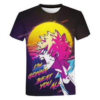 เสื้อยืด พิมพ์ลายอนิเมะ My Hero Academia สไตล์สตรีท ยอดนิยม