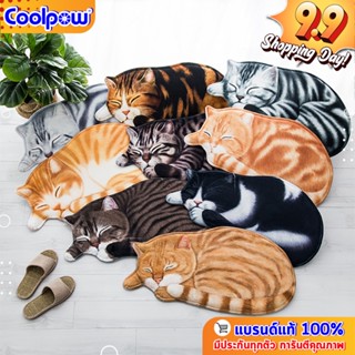 พรมเช็ดเท้ากำมะหยี่ รูปแมว ขนาด 40x74 cm