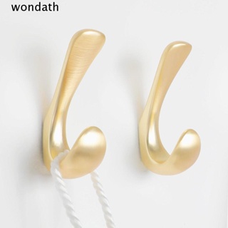 Wonda ตะขอแขวนผ้าขนหนู โลหะผสมสังกะสี สีทอง สําหรับติดผนังห้องน้ํา ห้องครัว 2 แพ็ค