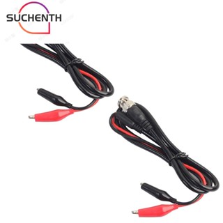 Suchenth สายเคเบิลทดสอบ BNC-Q9 เป็นคลิปปากจระเข้ 1 เมตร สีดํา แดง สําหรับทดสอบออสซิลโลสโคป ทดสอบอุปกรณ์อุตสาหกรรม PVC บริสุทธิ์ ทนทาน 2 แพ็ค