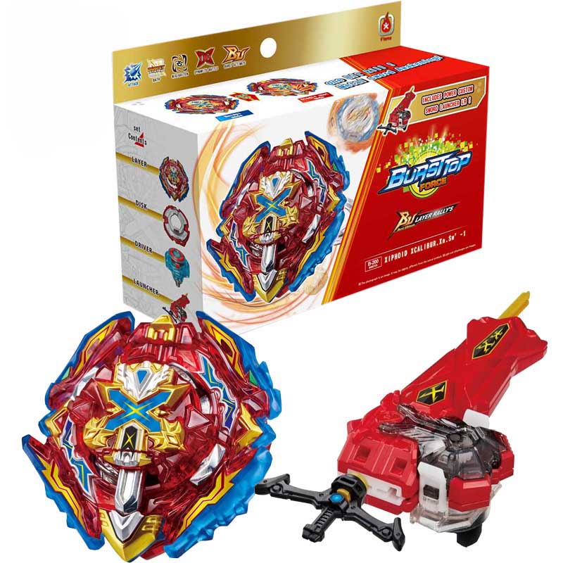 Beyblade Launcher ชุดกล่อง BU B-200 Xiphoid Xcalibur Beyblade Burst พร้อม Launcher ของเล่นเด็กเด็กวั