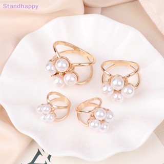 Standhappy ใหม่ เข็มกลัด ผ้าไหม ประดับไข่มุกสี่ชั้น สวยงาม เครื่องประดับแฟชั่น สําหรับติดผ้าพันคอ