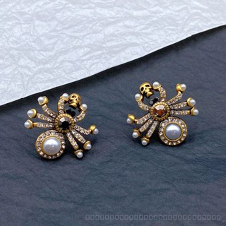 0905YWJB Vintage Skull Stud Earrings Ghost Designer Exaggerated Personalized Baroque Pearl Insect Spider Earrings Earrings ZZVN