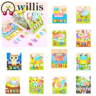 Willis จิ๊กซอว์ไม้ รูปการ์ตูนกบ 3 มิติ ของเล่นเสริมการเรียนรู้ สําหรับเด็ก