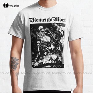 เสื้อยืดแขนสั้น ผ้าฝ้าย พิมพ์ลาย Mewomento Mori 1 Dead Gothic Satan Lucifer ขนาดใหญ่ สไตล์คลาสสิก สําหรับผู้ชาย