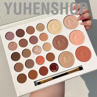 Yuhenshop Eyeshadow Palette 26 Colors Matte Glitter Metallic  Highlighter  Bronzer with Makeup Brush