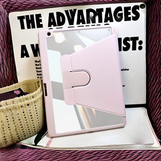 เคสอะคริลิคใส หมุนได้ พร้อมช่องใส่ปากกา สําหรับ Ipad 10.2 9th 8th 7th Pro 11 10th 10.9 Air 5 4 3 2 1 10.2 Pro 9.7 Mini6