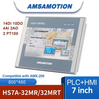 Amsamotion หน้าจอสัมผัส 7 นิ้ว HMI PLC All in One สําหรับ AMX-S7-200 MR0701NE 800*480