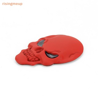 [risingmeup] สติกเกอร์โลหะ ลายกะโหลก โครงกระดูก 3D สีดํา สีทอง สําหรับติดตกแต่งรถยนต์ รถจักรยานยนต์