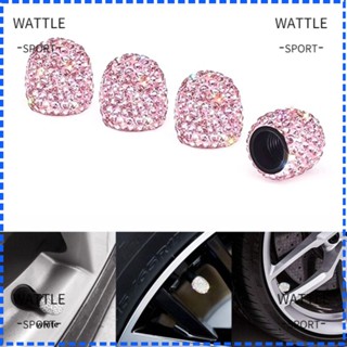 Wattle ฝาครอบวาล์วล้อรถจักรยาน คริสตัล อุปกรณ์เสริม 4 ชิ้น