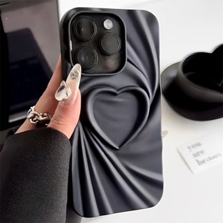 Huiwanju เคสโทรศัพท์มือถือ ซิลิโคน กันกระแทก ลายหัวใจ เรียบง่าย สําหรับ iPhone 14pro 13 11 12pro 13promax