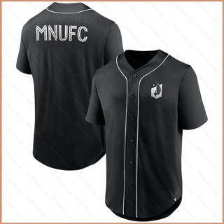 เสื้อกีฬาเบสบอล เสื้อคาร์ดิแกน พลัสไซซ์ Minnesota United FC Jersey Button Down 23 มล.